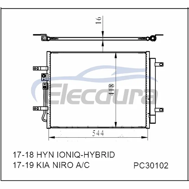 97606G2000 Hyundai Ioniq-Hybrid 2017-2018 HYBRIDE airco condensoreenheid