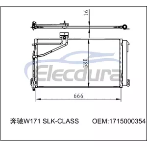 A1715000354 Condensatore aria condizionata Mercedes-Benz Mercedes Classe Slk W171 2004-2012