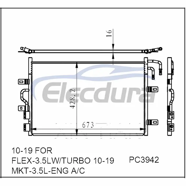 AA8Z19712A Ford Flex 2010-2019 A/C-condensor 20 mm kern