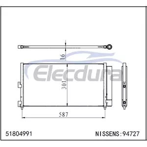 51804991 Fiat Punto 2007-2009 A/C kondensator