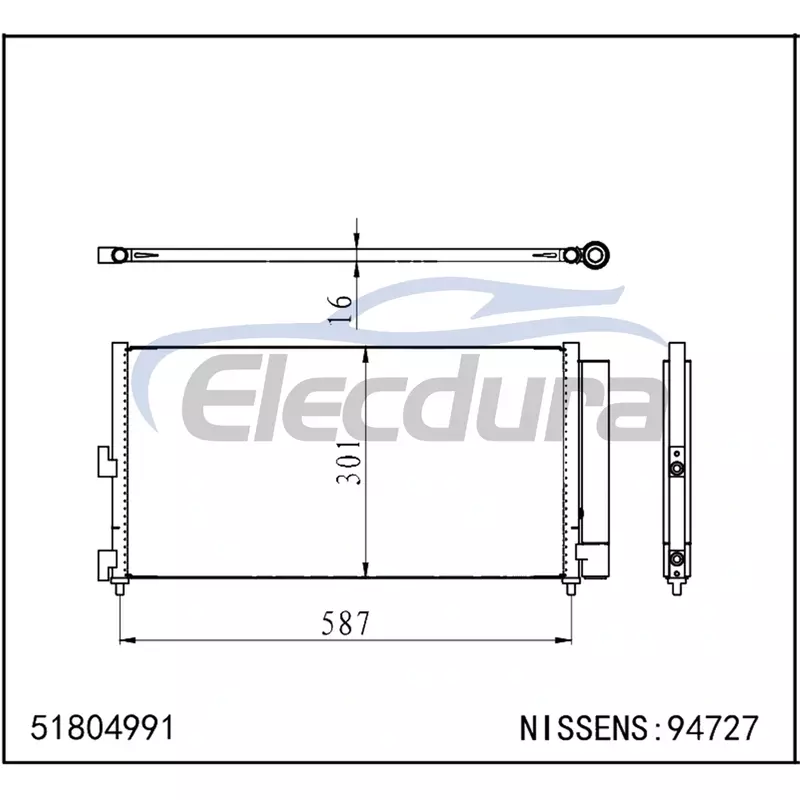 51804991 Condensatore aria condizionata Fiat Punto 2007-2009