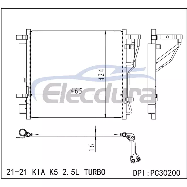 97606-L3300 Kia K5 Turbo 2021+ 2.5LA/C Condensator