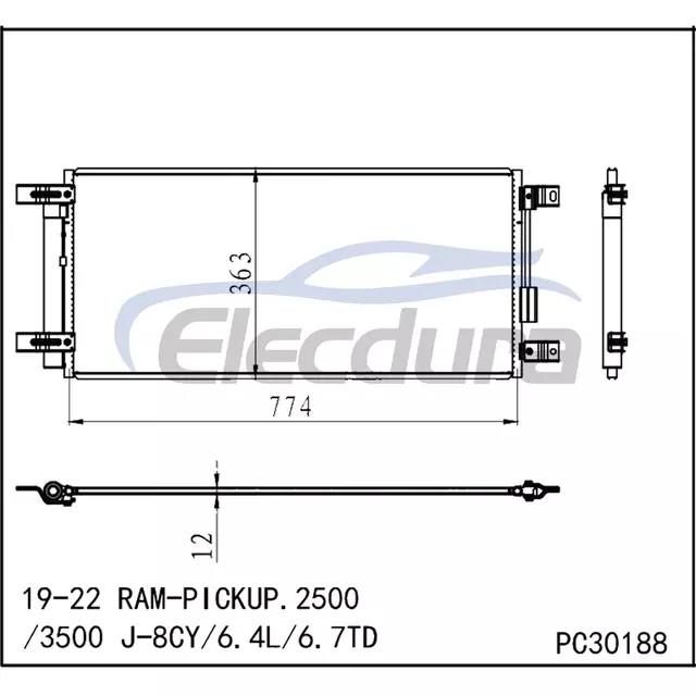 68322495AB Dodge Ram-Pickup 2500 2019-2022 Конденсатор кондиціонера