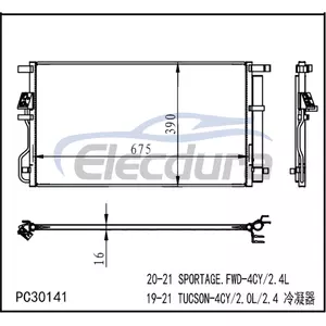 97606D3820 Hyundai Tucson 2019-2021 kl&iacute;makondenz&aacute;tor szerelv&eacute;ny