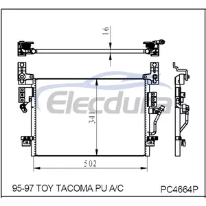8846104020 Toyota Toy Tacoma Pu 1995-1997 Конденсатор кондиционера