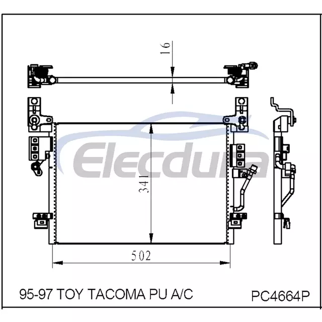 8846104020 Toyota Toy Tacoma Pu 1995-1997 A/C kondenz&aacute;tor