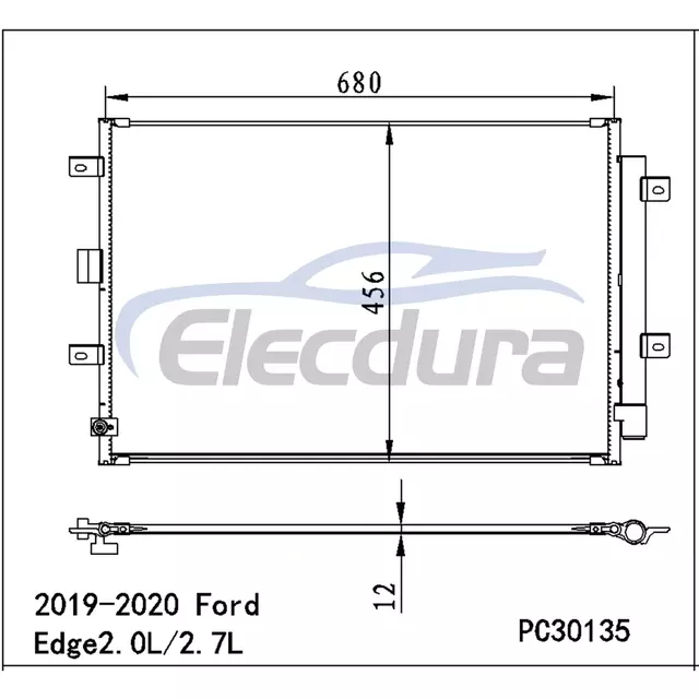 Conjunto do condensador 2.0LA/C de K2GZ19712B Ford Edge 2019-2020