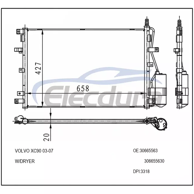 30665563 Volvo Xc90 2003-2007 Condensator A/C