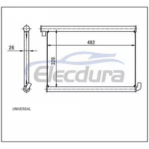 Condensator A/C universal 328 &times; 482 &times; 26 mm