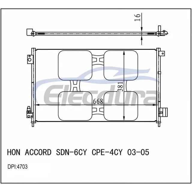 80110SDBA61 Honda Accord USA 2003-2005 Конденсатор кондиционера