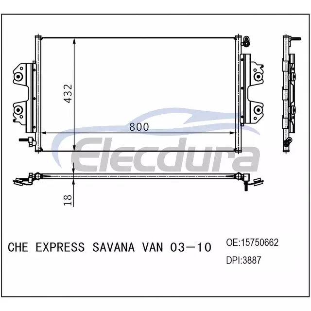 15750662 Chevrolet Express Savana Van 2003-2010 A/C kondenz&aacute;tor