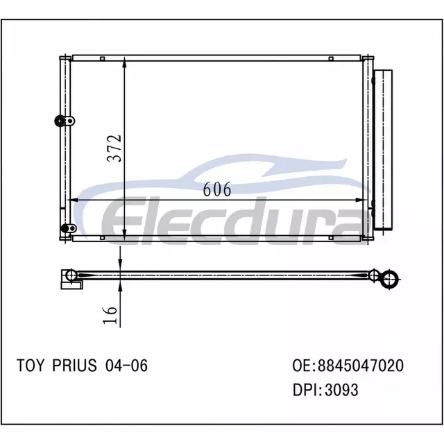 8845047020 Toyota Prius 2004-2006 A/C 콘덴서
