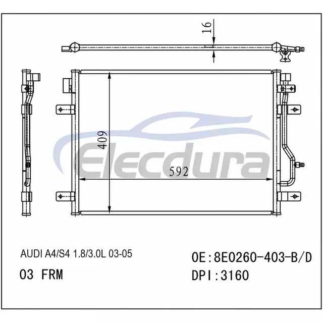 8E0.260.401 D Audi A4 2003-2006 Condenseur de climatisation