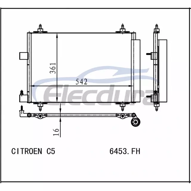 6453.FH Citroen C5 2001-2004 kl&iacute;ma kondenz&aacute;tor