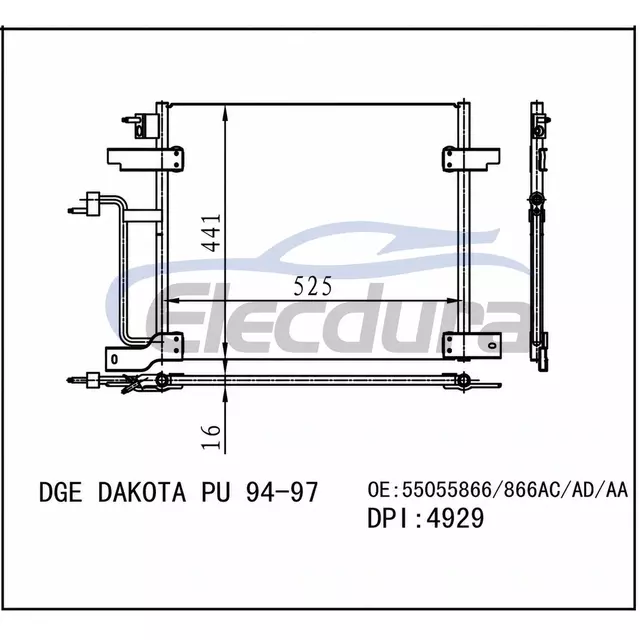 55055866 Dodge Dakota Pu Valed 1994-1997 A/C kondenz&aacute;tor