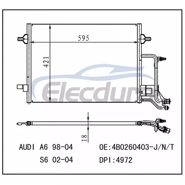 4B0.260.401 F Audi A6 1998-2004 A/C kondenz&aacute;tor