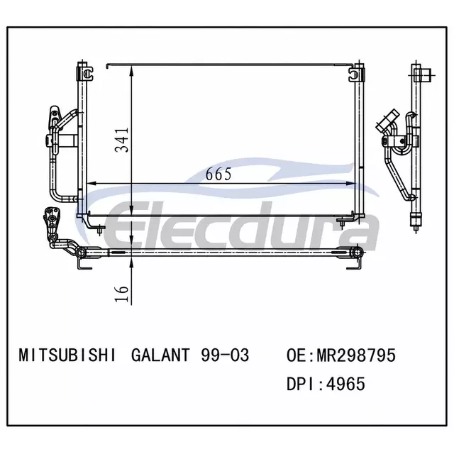 MR298795 Mitsubishi Galant 1999-2003 A/C kondenz&aacute;tor