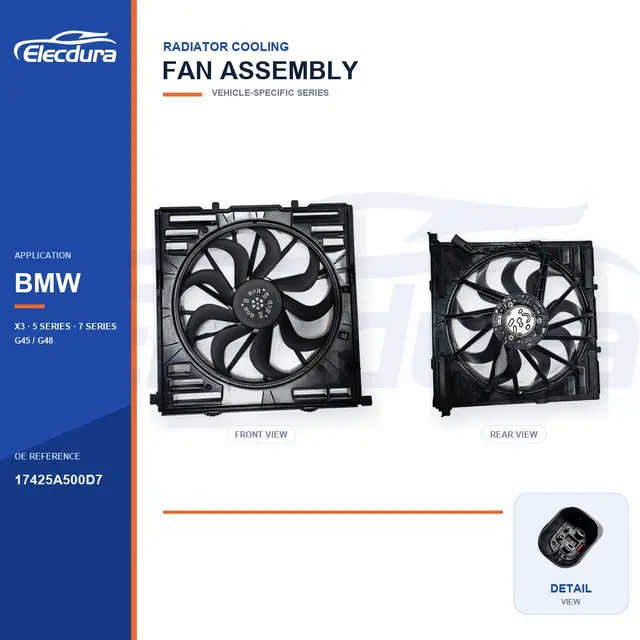 Radiateurkoelventilator compleet voor BMW G45 / G48 17425A500D7 bulklevering