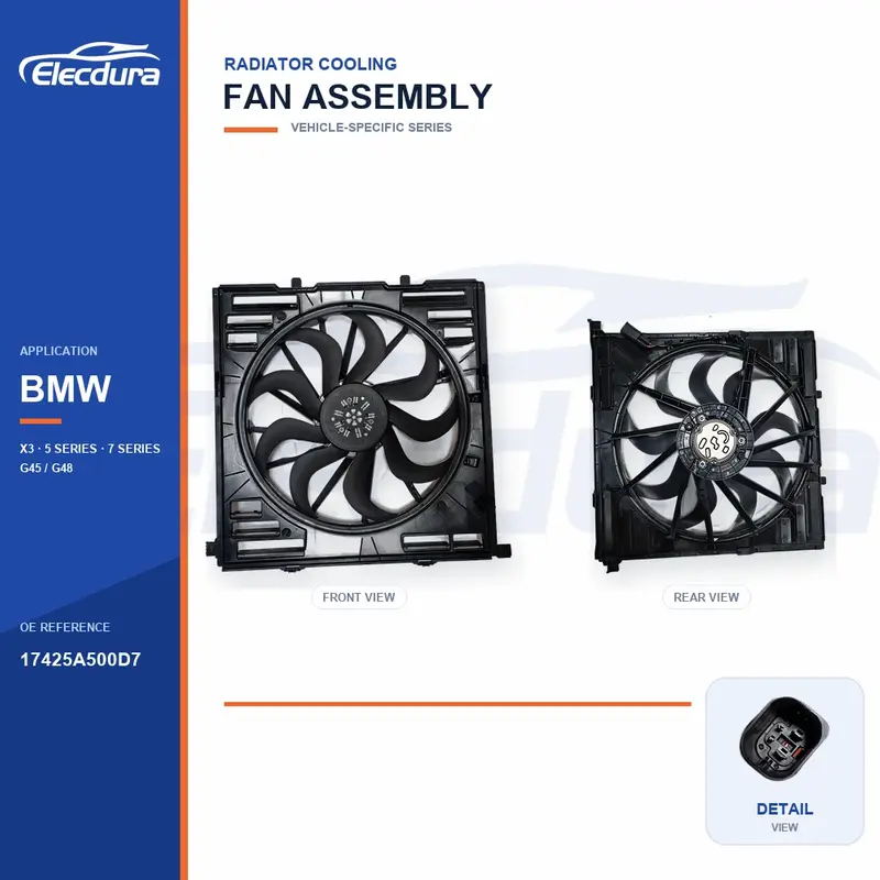 Conjunto de ventilador de refrigera&ccedil;&atilde;o do radiador para BMW G45/G48 17425A500D7 fornecimento em massa
