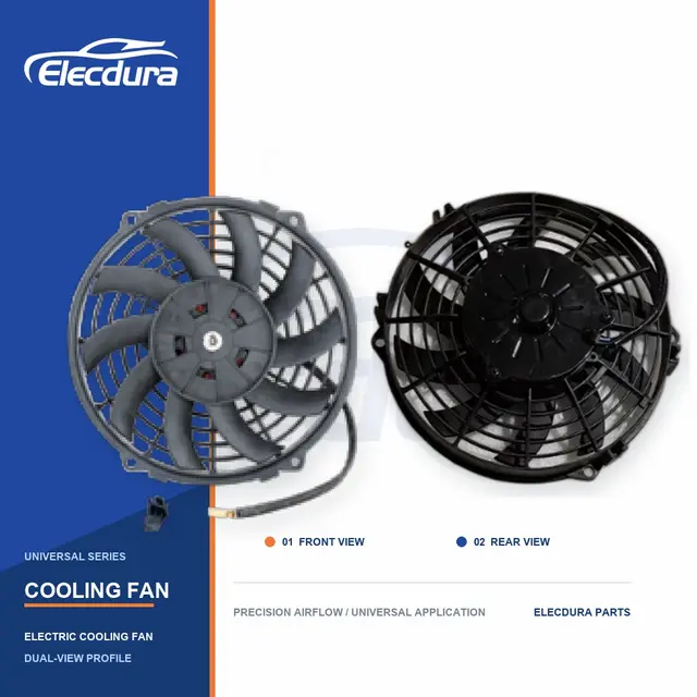 Universeel Radiateurkoelventilator 9 inch gebogen mes 80W groothandel