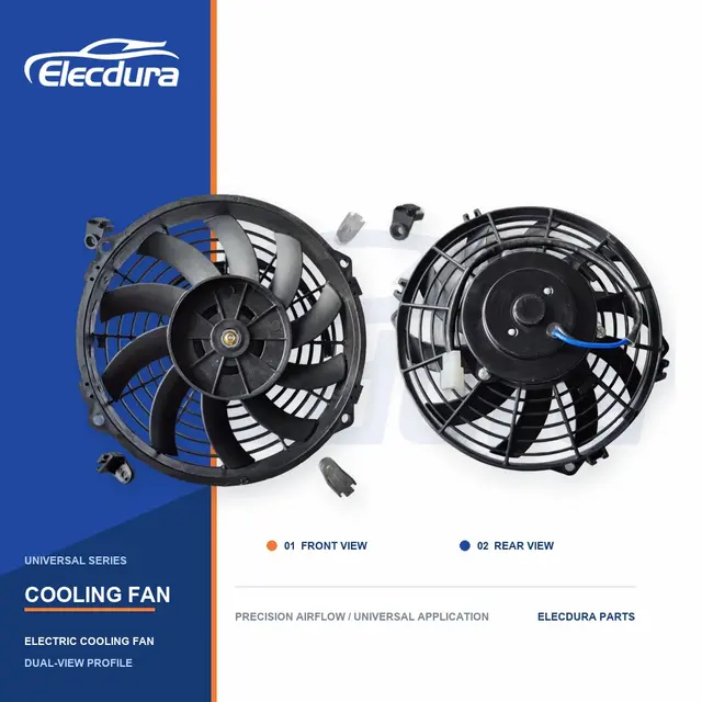 Universeel Radiateurkoelventilator 9 inch gebogen mes 220W groothandel