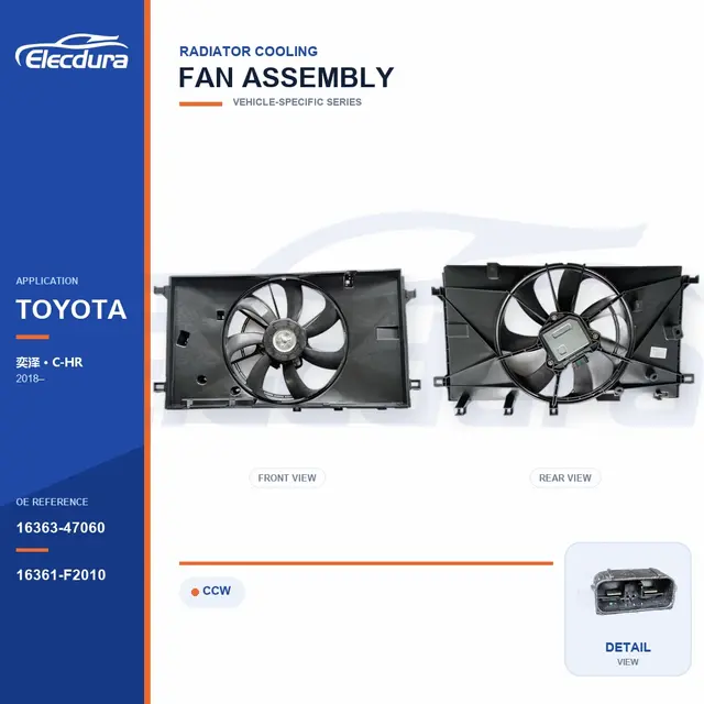 Ansamblu ventilator de răcire radiator pentru Toyota IZOA / C-HR 16363-47060 Aprovizionare &icirc;n vrac