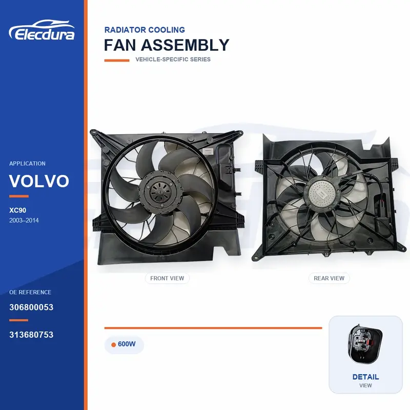 مجموعة مروحة تبريد الردياتير لـ Volvo XC90 600W 306800053 العرض بالجملة
