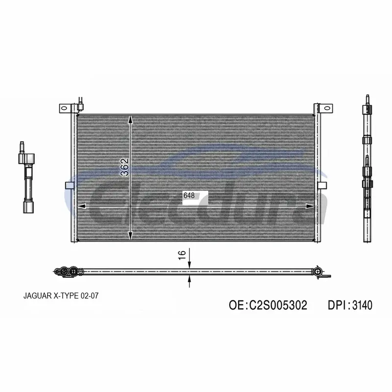 C2S005302 Jaguar X-Type 2002-2007 Condenseur de climatisation
