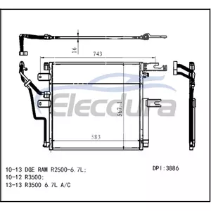 55056835AC Dodge Dge Ram R2500 2010-2013 6.7LA/C Skraplacz