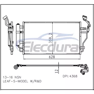 921003NF0A Nissan Leaf-S-model 2013-2016 A/C kondensator