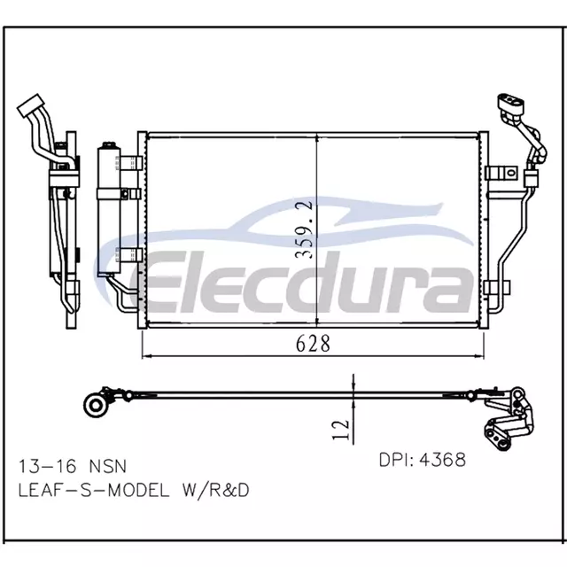 921003NF0A Конденсатор кондиціонера Nissan Leaf-S-Model 2013-2016