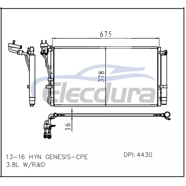 976062M600 Hyundai Genesis 2013-2016 3.8LA/C Skraplacz