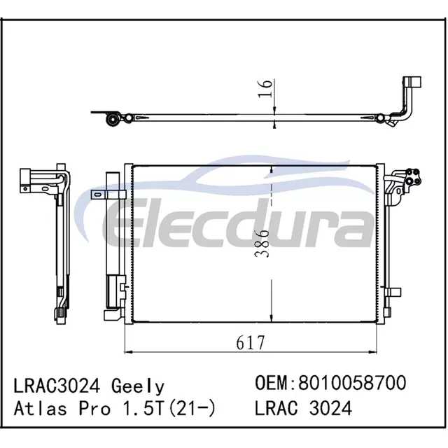 8010058700 Geely Boyue Pro 2019-2024 Condensador A/C