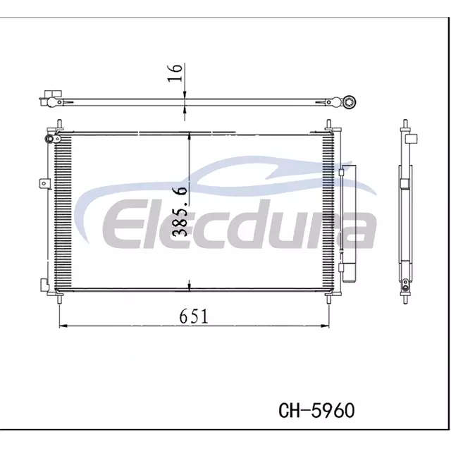 13453205 Opel Corsa 2014-2023 kl&iacute;ma kondenz&aacute;tor 16mm mag