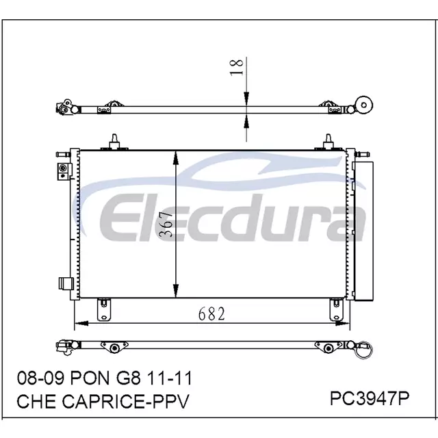 92191927 Pontiac G8 2008-2009 Condensador de aire acondicionado