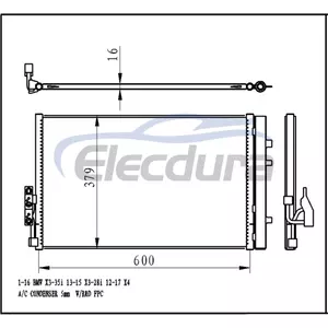 64539216143 BMW X3 F25 2011-2018 Kondensor AC
