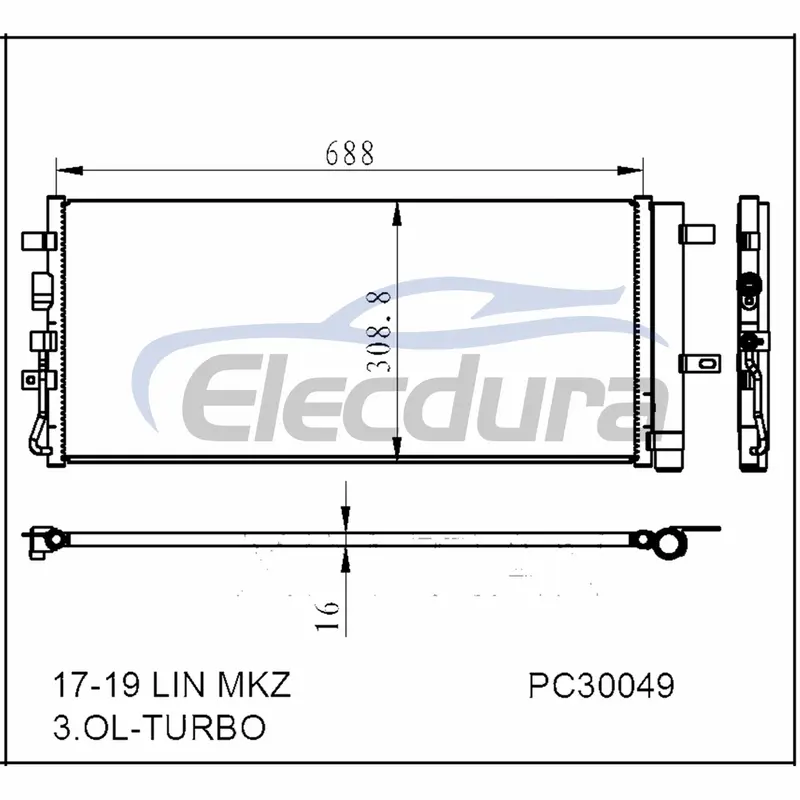 HS7Z19712A Lincoln Mkz 3 Ol 2017-2019 Συμπυκνωτής A/C