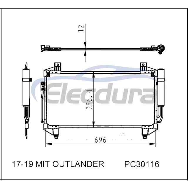 7812A218 Mitsubishi Mit Outlander 2017-2019 A/C kondensator