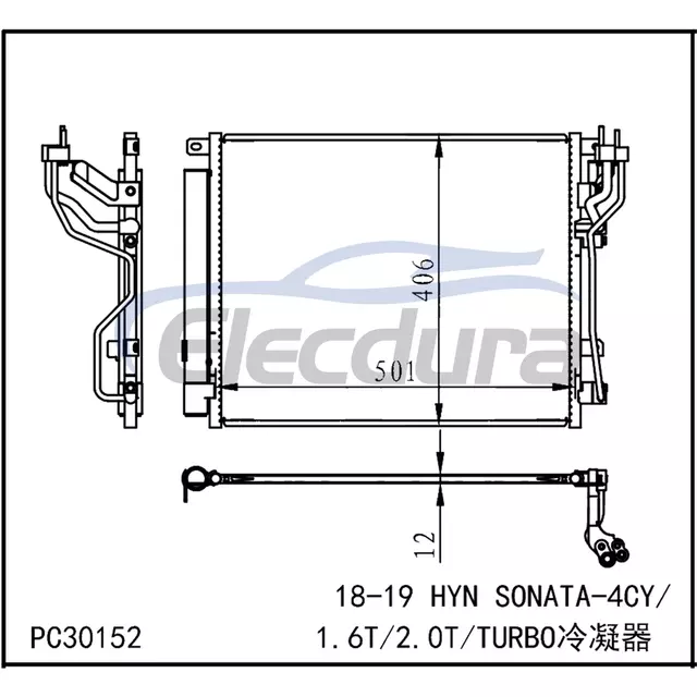 97606C2600 Hyundai Hyn Sonata 2018-2019 Condensator A/C