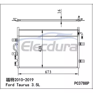 BA5Z19712A Ford Lincoln Mks 2010-2016 3.5LA/C Condensator