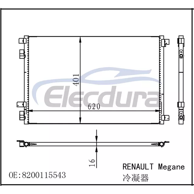 8200115543 Renault Megane II 2003-2008 Condensador A/C