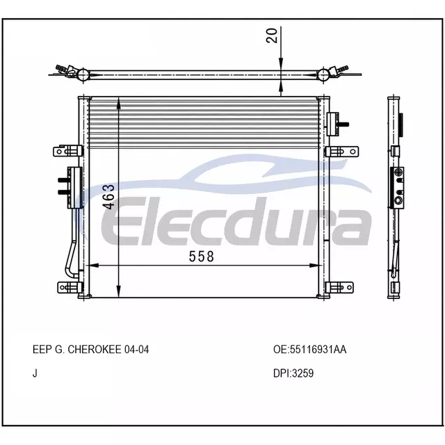 55116931AA Jeep Grand Cherokee 2004 Конденсатор кондиціонера