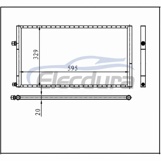 Evrensel A/C kondenseri 595 &times; 239 &times; 20 mm