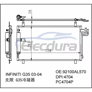 92100AL570 Infiniti G35 2003-2007 Condensador A/C