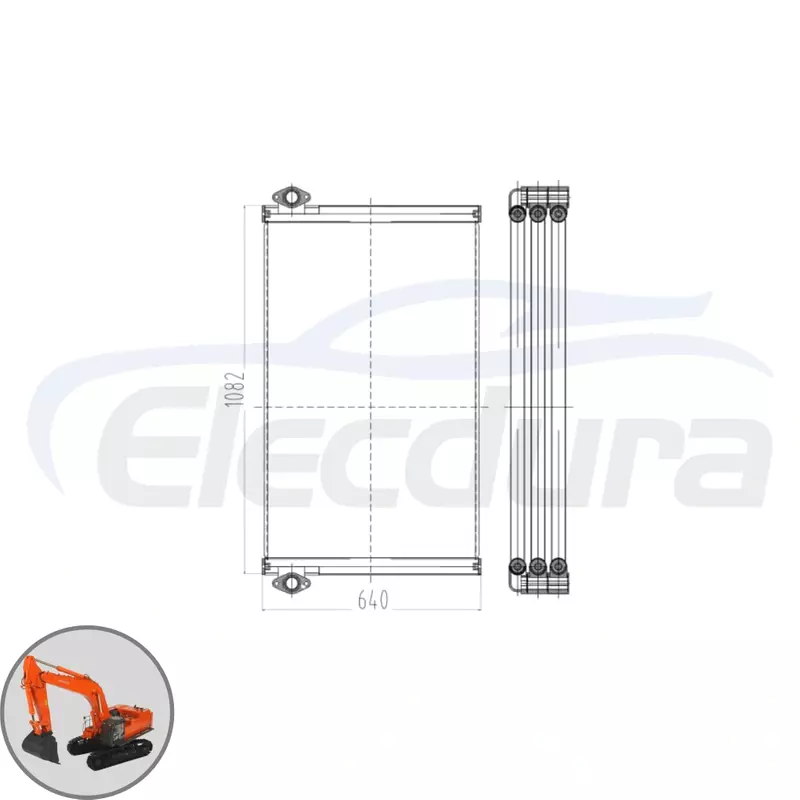 YA00004881 Sostituzione aftermarket all'ingrosso del radiatore dell'olio idraulico Hitachi ZAX870-3 per distributori di parti di escavatori