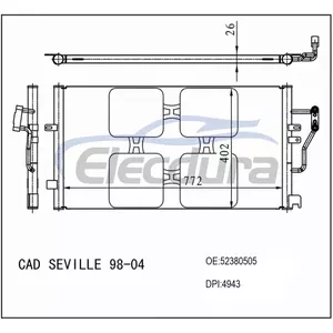 52380505 Cadillac Seville 1998-2004 Конденсатор кондиціонера
