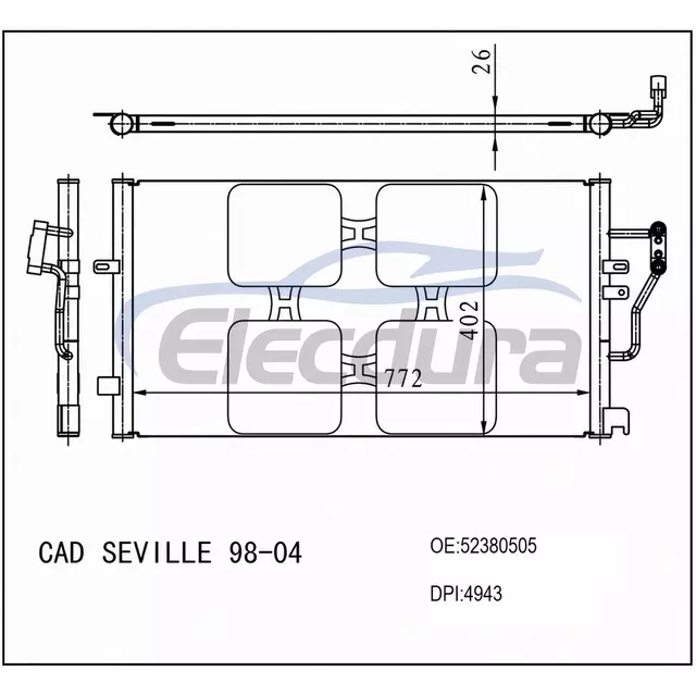 52380505 Cadillac Seville 1998-2004 Конденсатор кондиціонера