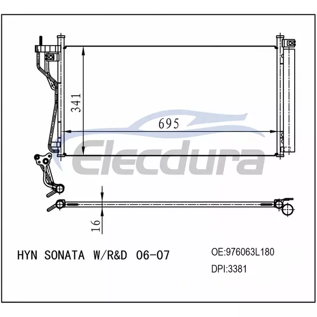 97606-3L180 Hyundai Sonata 2006–2010 A/C-Kondensatorbaugruppe