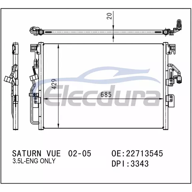 22713545 Kondensor AC Saturn Vue 2002-2005
