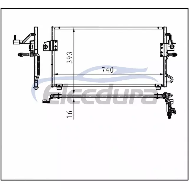 921005Z000 日産 クエスト 1999-2002 A/C コンデンサー アセンブリ 16mm コア